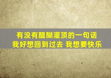 有没有醍醐灌顶的一句话 我好想回到过去 我想要快乐